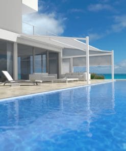 Utecomfort levering moderne, motorisert pergola Lapure fra Renson i Oslo og Akershus, Norge med god pris for best kvalitet i market for din hage